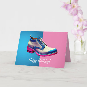 Anniversaire transgenre, carte d'anniversaire plié