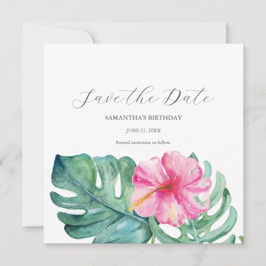 Anniversaire Tropical Enregistrer Les Cartes De Da (Devant)