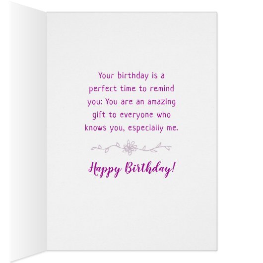 Anniversaire, Tu es une Bénédiction merveilleuse (Intérieur (Droit))