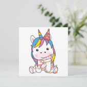 Anniversaire Unicorne Pour Enfants Une Carte De Va (Debout devant)