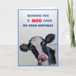 ANNIVERSAIRE VACHE BLANC CARTES DE SALUT
