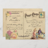 Anniversaire, vintage, ancien style de carte posta (Devant / Derrière)