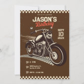 Anniversaire vintage classique de moto Invitation (Devant)
