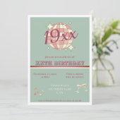 Anniversaire vintage fête Invitation (Debout devant)