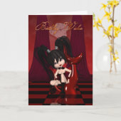 anniversaire voeux carte de voeux - goth rock alte (Fleur jaune)