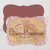AnniversaireVintageTypographie - Carte d'invitatio (Devant / Derrière)