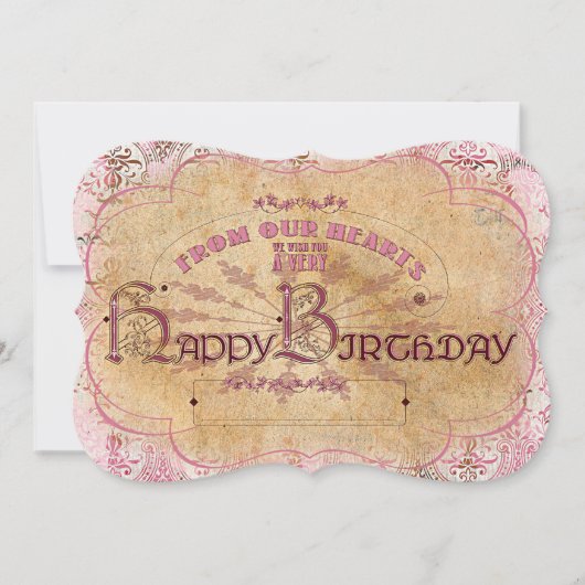 AnniversaireVintageTypographie - Carte d'invitatio (Devant)