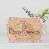 AnniversaireVintageTypographie - Carte d'invitatio (Debout devant)