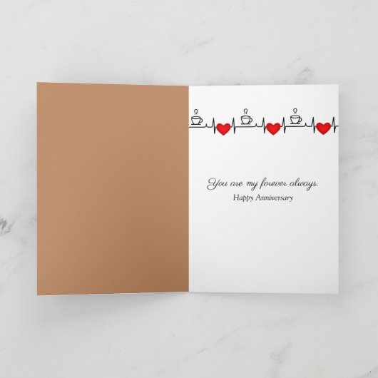 Anniversary Breakfast Brown Eggs In Egg Cups Kaart (Binnen)