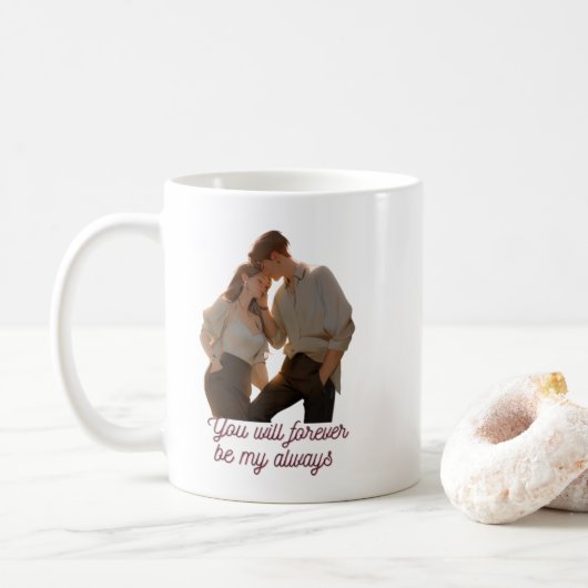 Anniversary & Motivational Mug – Couple Love Desig (Avec donut)