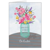 Anniversary on Easter Blessings Jar Vase w/ Flower (Devant)