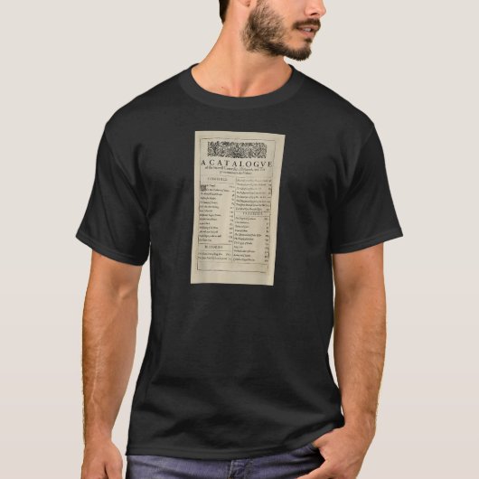 Anniversary Table of Contents Shakespeare First Fo T-shirt (Voorkant)