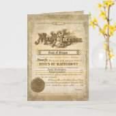 Anniversary vintage marriage certificate kaart (Gele Bloem)