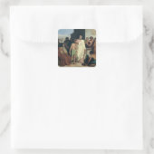 Annointing van David door Saul, 1842 Vierkante Sticker (Tas)