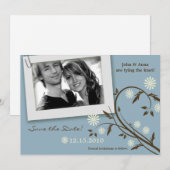 Annonce de carte de sauvegarde de photo florale bl (Devant / Derrière)