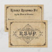 Annonce de cérémonie de mariage RSVP rustique vint (Devant / Derrière)