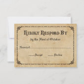 Annonce de cérémonie de mariage RSVP vintage rusti (Dos)