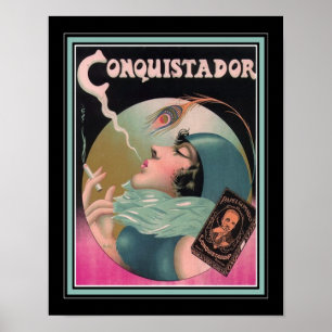 Annonce de cigarettes Art Déco Conquistador des an