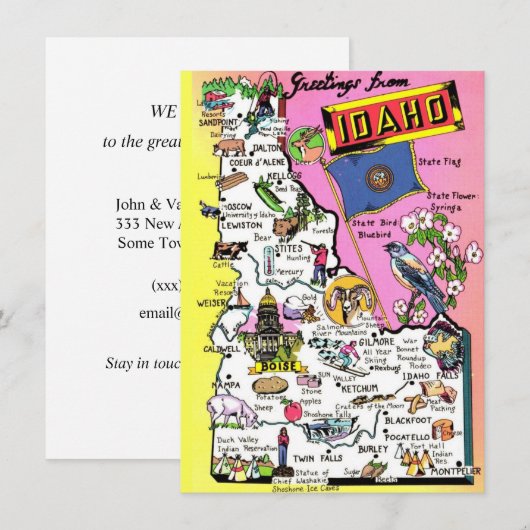 Annonce de déménagement de carte de l'Idaho (Devant / Derrière)