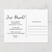 Annonce de déménagement J'ai déménagé Carte postal (Dos)