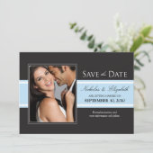 Annonce de Faire-Part de Date de Mariage à Rayures (Debout devant)