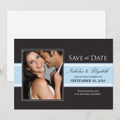 Annonce de Faire-Part de Date de Mariage à Rayures (Devant / Derrière)