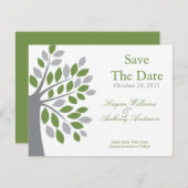 Annonce de Faire-Part de Date de Mariage Arbre Ver (Devant / Derrière)