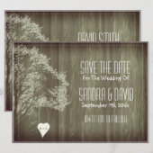 Annonce de Faire-Part de Mariage Arbre Rustique av (Devant / Derrière)