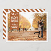 Annonce de faire-part de mariage d'automne à encad (Devant / Derrière)