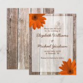 Annonce de faire-part de mariage en bois de grange (Devant / Derrière)