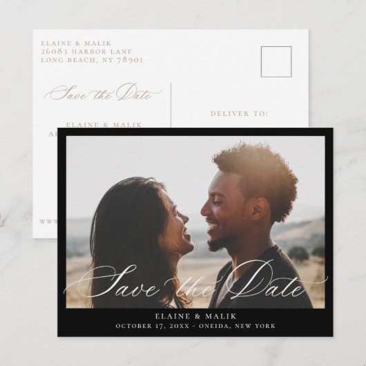 Annonce de Faire-Part de Mariage en Calligraphie B (Devant / Derrière)