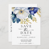 Annonce de faire-part de mariage floral pour réser (Devant / Derrière)