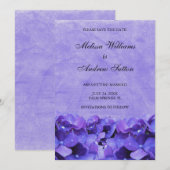 Annonce de Faire-Part de Mariage Hydrangea Violet (Devant / Derrière)