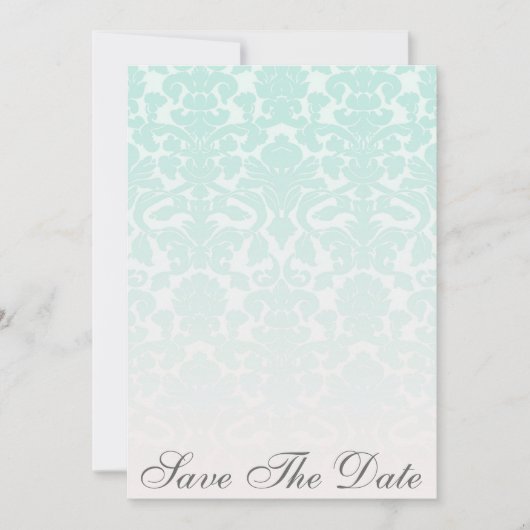 Annonce de Faire-Part de Simple Chic Mint Damask (Devant)