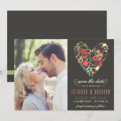 Annonce de Faire-Part Romantique Fleurie en forme (Devant / Derrière)