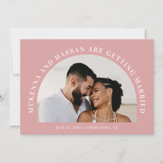 Annonce de fiançailles Arch Top Save the Date (Devant)