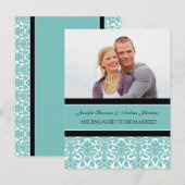 Annonce de Fiançailles Photo Carte Postale Teal Da (Devant / Derrière)