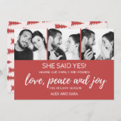 Annonce de fiançailles sur carte de Noël (Devant / Derrière)