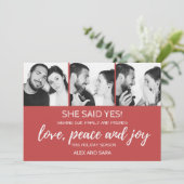 Annonce de fiançailles sur carte de Noël (Debout devant)