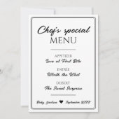 Annonce de grossesse Menu Spécial du Chef Unique (Devant)