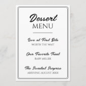 Annonce de grossesse mignonne sur le menu des dess (Devant)