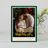 Annonce de grossesse pour un cadeau de Noël vert P (Debout devant)