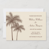 Annonce de mariage à la carte Palmier Brun (Devant)