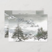 Annonce de mariage à Mountain Save the Date en hiv (Devant / Derrière)