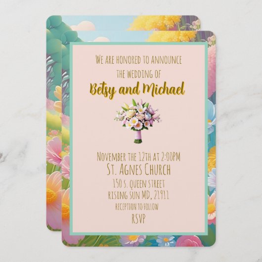 " ANNONCE DE MARIAGE INVITATION " (Devant / Derrière)