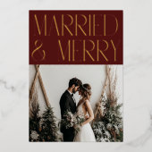 Annonce de Mariage Joyeux Moderne pour les Fêtes (Recto)