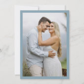 Annonce de mariage Minimal Blue Save the Date (Dos)