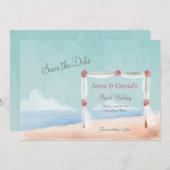 Annonce de mariage sur la plage, carte "Save the D (Devant / Derrière)