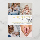 Annonce de naissance à motif or feuille d'or Merri (Recto)