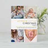 Annonce de naissance à motif or feuille d'or Merri (Debout devant)